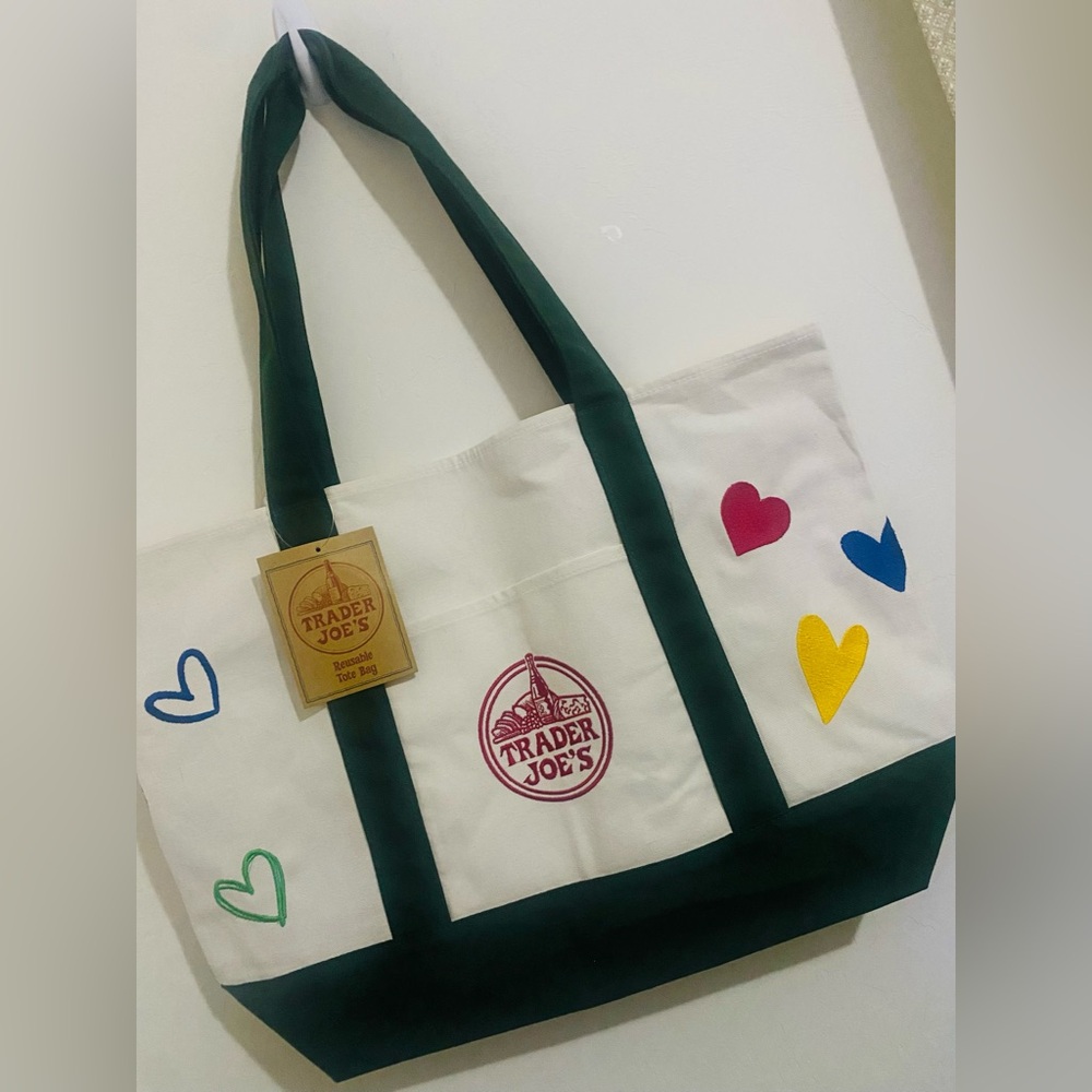 Embroidery Trader Joe’s canvas tote